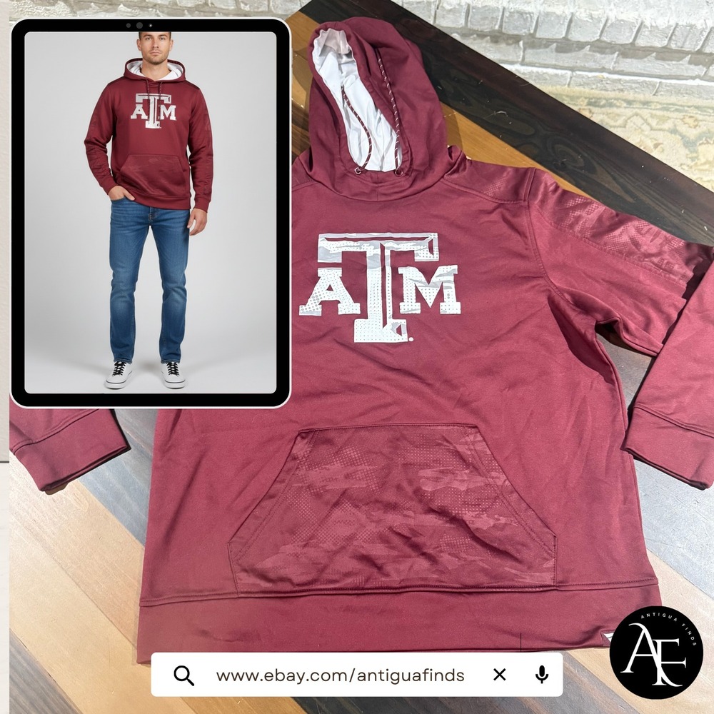 TEXAS A&M Men's Hoodie Fanatics Maroon Aggie College Pullover Sweatshirt Sz. XL
